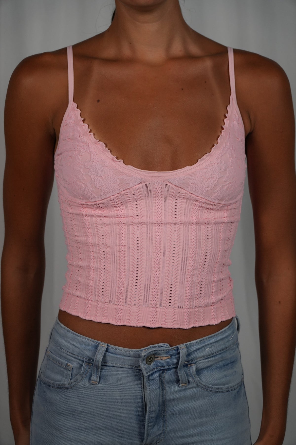 Knit Seamless Nylon Spandex Jacquard Pattern Top
